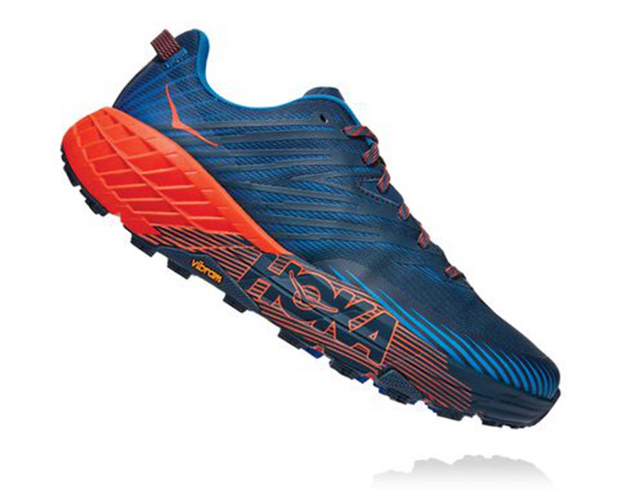 Zapatillas Trail Hoka One One Hombre - Speedgoat 4 - Azules/Rojas - LVD534609